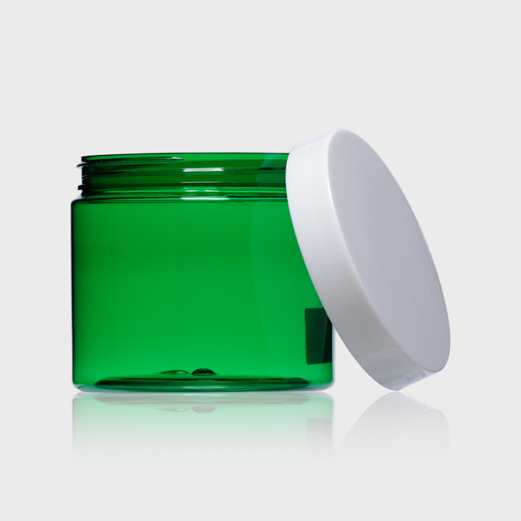 Cosmetic packaging — PET Green Empty Packaging Jar Containers 480ml 16oz Skin Care Cream Recycling Plastic Round Customized Accepted (5)