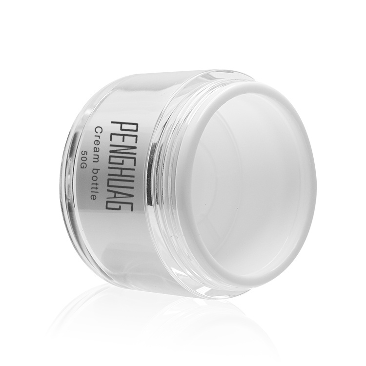 Cosmetic packaging — Clear 30g 50g Cosmetic Jar Custom Luxury Unique Plastic Empty Cosmetic Body Face Eye Skin Care Cream Jars with Silver Lid (6)