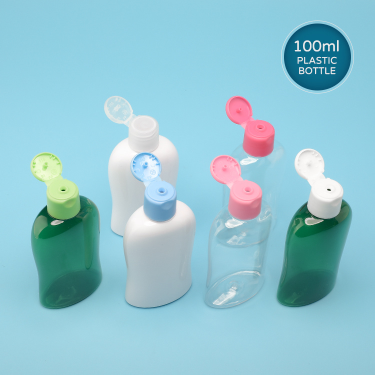 Cosmetic packaging — Factory Direct Sale Flip Cap Squeeze Bottle PET Shampoo Bottle 100ml Rectangle Body Wash Plastic Bottle (2)