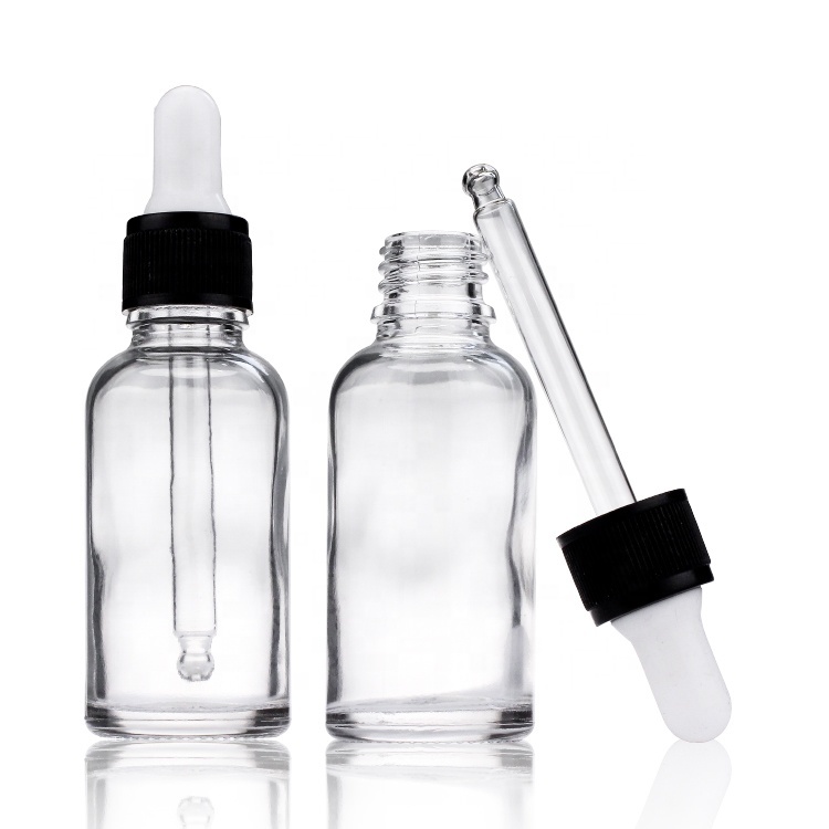 Cosmetic packaging — 1 Oz 30ml Essential Oil Dropper Bottles with Golden Caps Empty Refillable clear Bottle with Glass Eye Droppers (3)