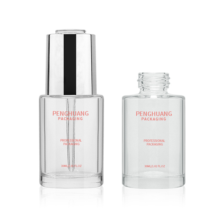 Cosmetic packaging — Factory Custom Serum Glass Skincare Lotion Essence Bottle Facial Moisture 1oz 30ml Glass Serum Bottle with Pump Pipette (3)