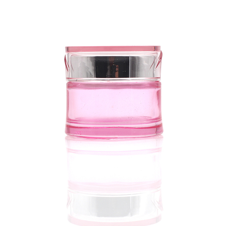 Cosmetic packaging — Glass jar 30g 50g pink color Face Cream Jars Container Cosmetic Packaging Set for Skin Jar  Manufacturer (2)