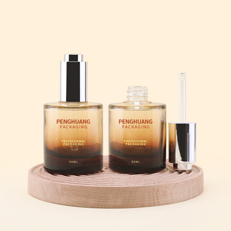 Cosmetic packaging — Luxury Skincare Packaging Clear Empty Serum Glass Bottles 50ml Customized Face Cream Glass Dropper Bottle Pipette (5)