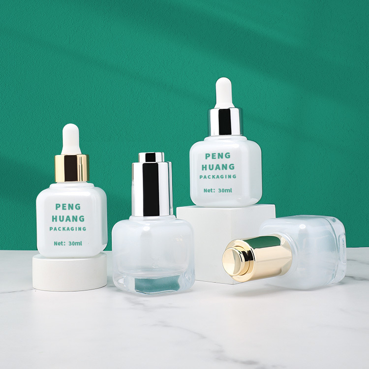Cosmetic packaging — 30ml Custom Luxury Glass Serum Bottle with Push Button Empty Cosmetic Dropper for Hair Oil Essential Face Skin Care Oil (4)