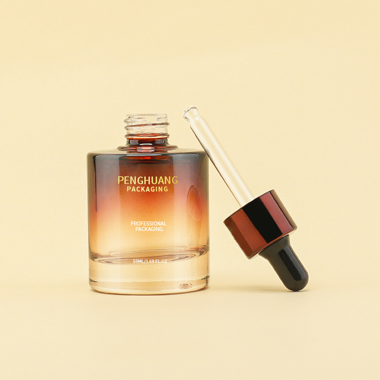 Cosmetic packaging — Luxury Skincare Packaging Clear Empty Serum Glass Bottles 50ml Customized Face Cream Glass Dropper Bottle Pipette (3)