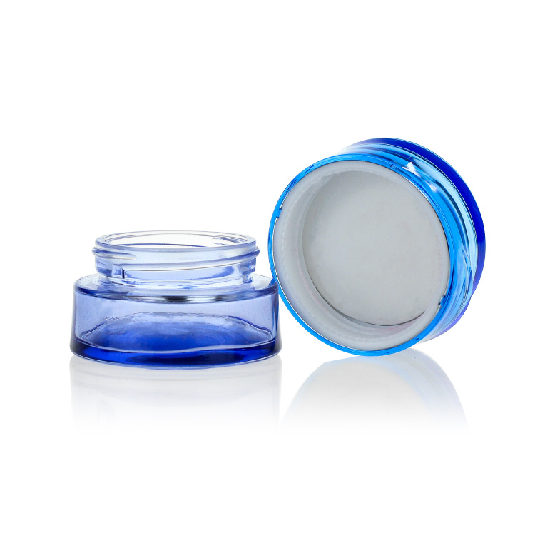 Cosmetic packaging — Glass jar 30g 50g Cosmetic cream Package Blue skin care for face cream glass jar Manufacturer (6)
