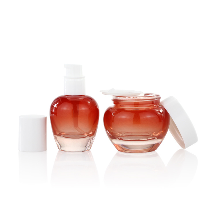 Cosmetic packaging — Wholesale Screen Printing 30ml empty foundation bottle Packaging Glass Serum Bottle with Pump Cherry Shape Face Oil Bottle (6)