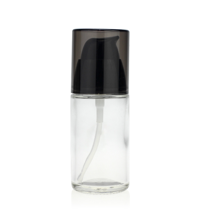 Cosmetic packaging — New Product 2021luxury Foundation Bottle Liquid Foundation Bottle Empty 40ml Glass Pump with Cap,pump Sprayer Cosmetic Black Cap (4)