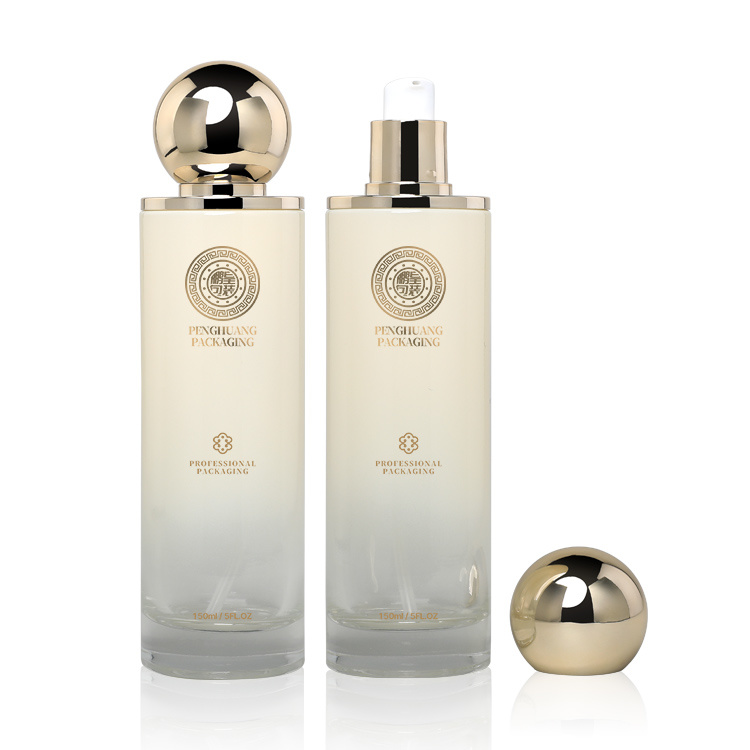 Cosmetic packaging — Moisturizing Skin Care Lotion Glass Toner Bottle Facial Cleanser Pump Bottle 100ml 120ml 150ml Glass Lotion Bottle Packaging (4)
