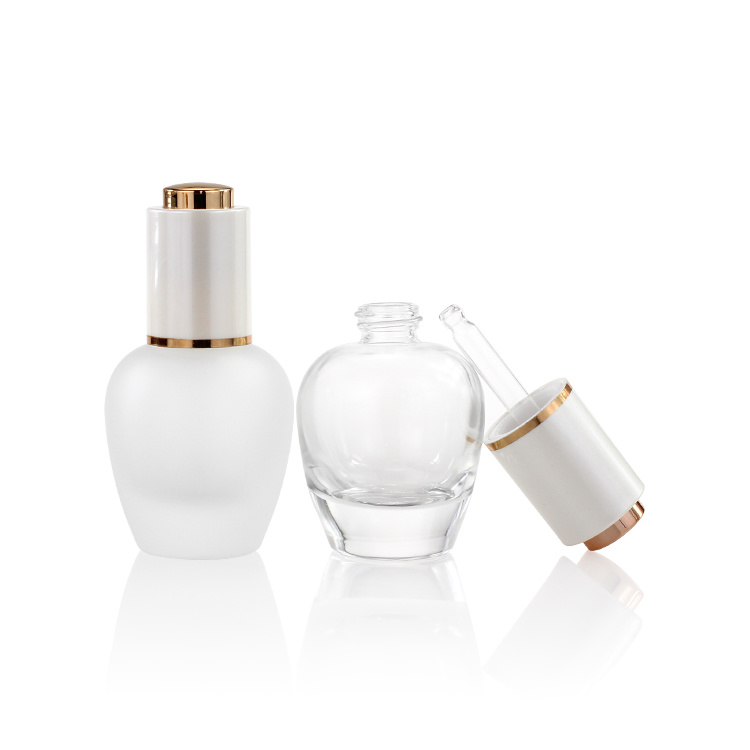 Cosmetic packaging — Wholesale Screen Printing 30ml empty foundation bottle Packaging Glass Serum Bottle with Pump Cherry Shape Face Oil Bottle (4)