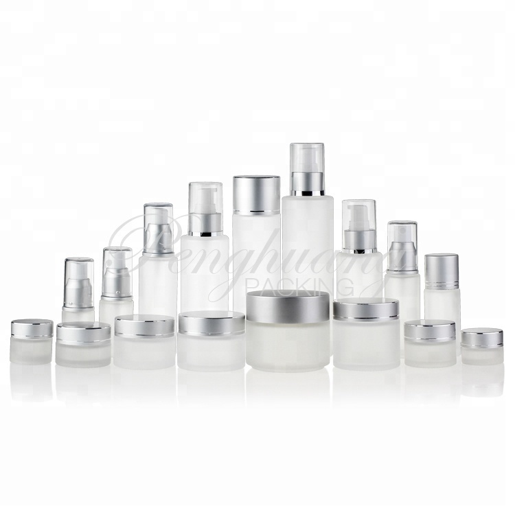 Cosmetic packaging — OEM Factory Wholesale 5g 10g 15g 20g 25g 30g 50g 60g 100g 200g Empty Frosted Glass Cosmetic Bottles and Jars Skincare Packaging (6)