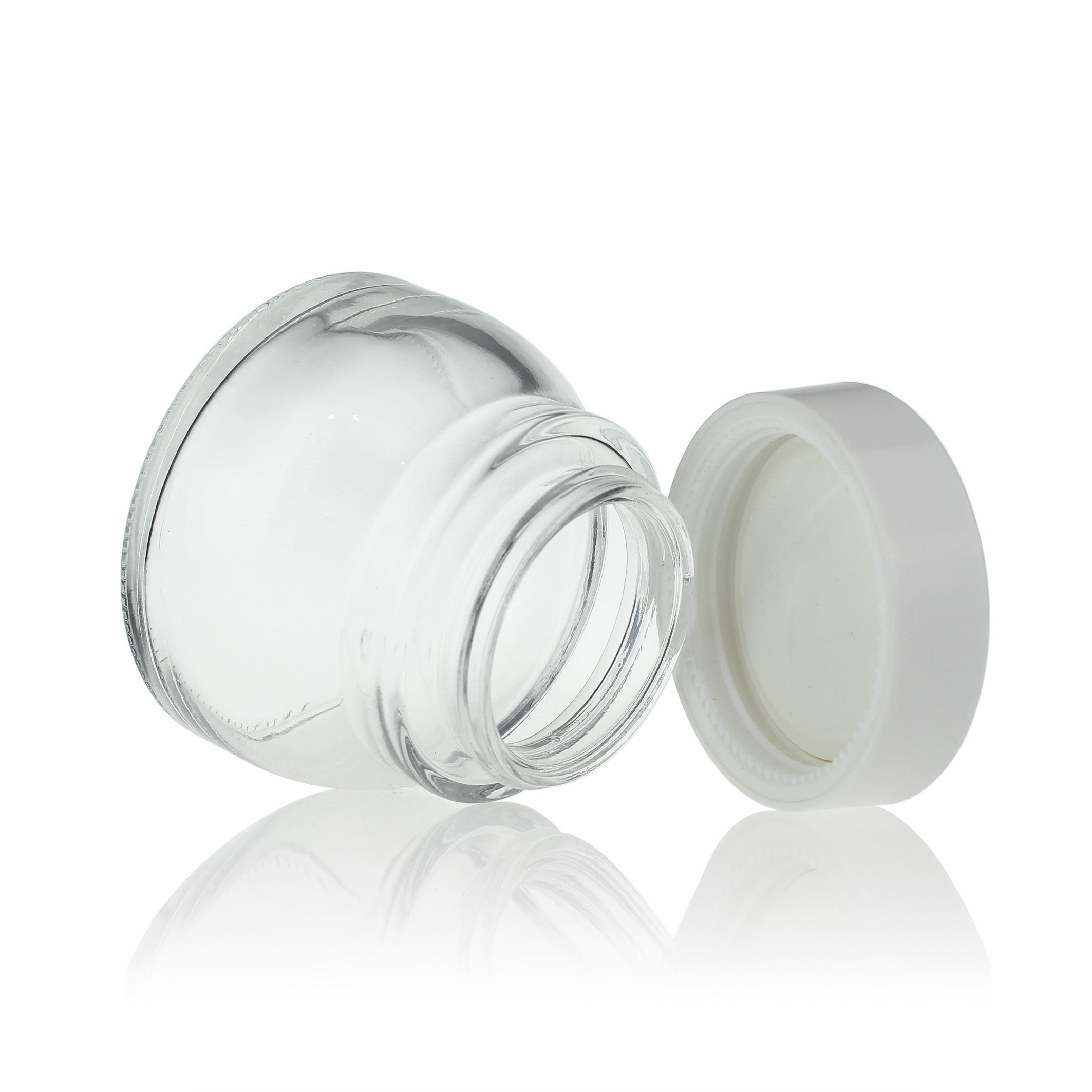 Cosmetic packaging — clear Glass jar 50g 150g  luxury glass cosmetic cream jar container for skincare facial cream (2)