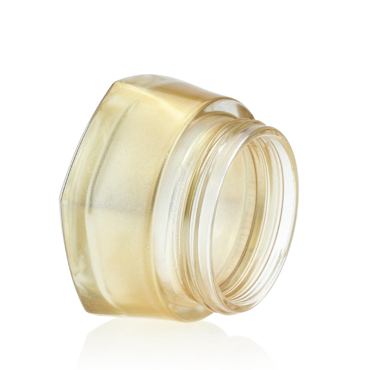 Cosmetic packaging — Luxury cosmetic packaging 50g 30g 20g cream glass jar gold lid for skincare Facial Cleanser (4)