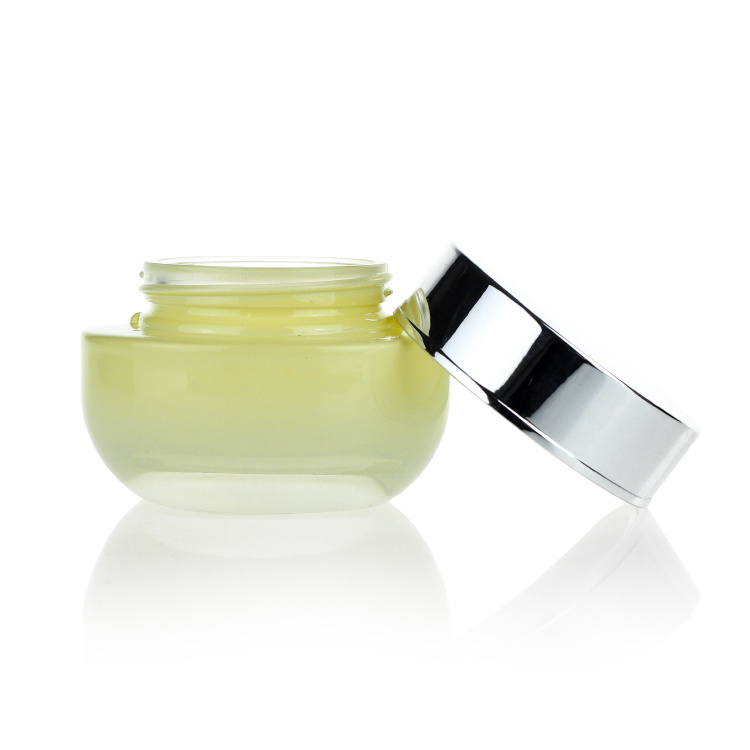 Cosmetic packaging — Luxury empty 50g silver Cap cream jar glass cosmetic skincare packaging container Wholesale (2)
