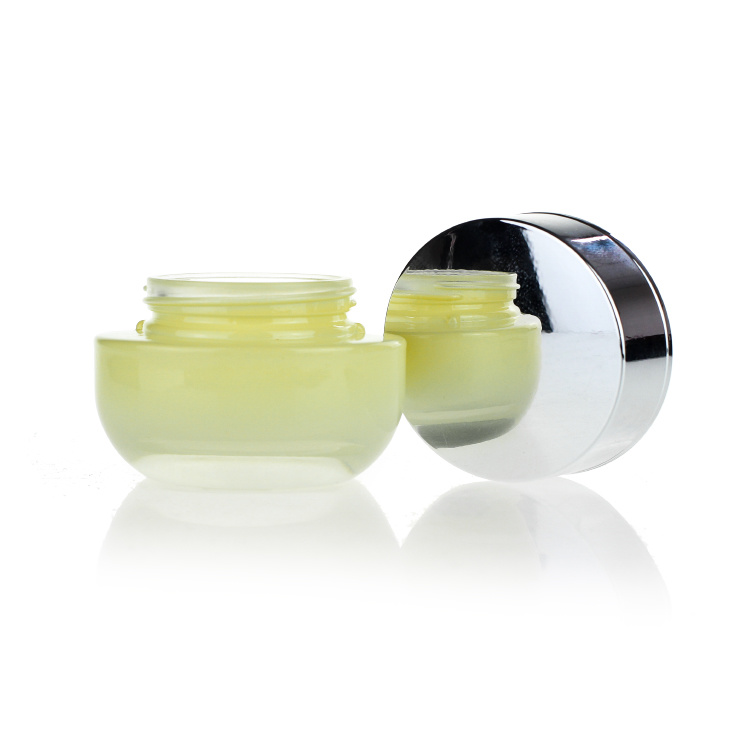Cosmetic packaging — Luxury empty 50g silver Cap cream jar glass cosmetic skincare packaging container Wholesale (3)